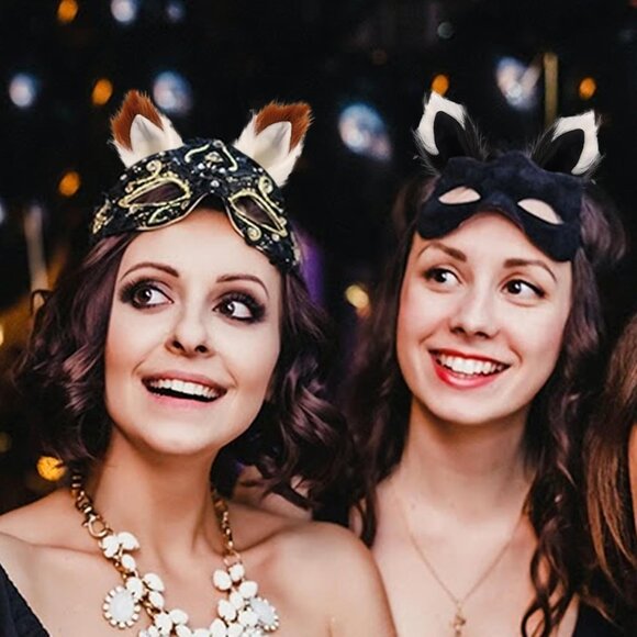 🆕 Women Brown Faux Fur Wolf Fox Tail Clip Ears Kit Halloween Animal Costume Set - Picture 7 of 7